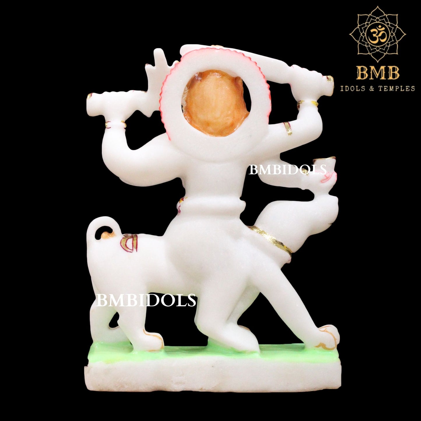 Marble Kal Bhairav Baba Murti made in Makrana Marble in 9inch