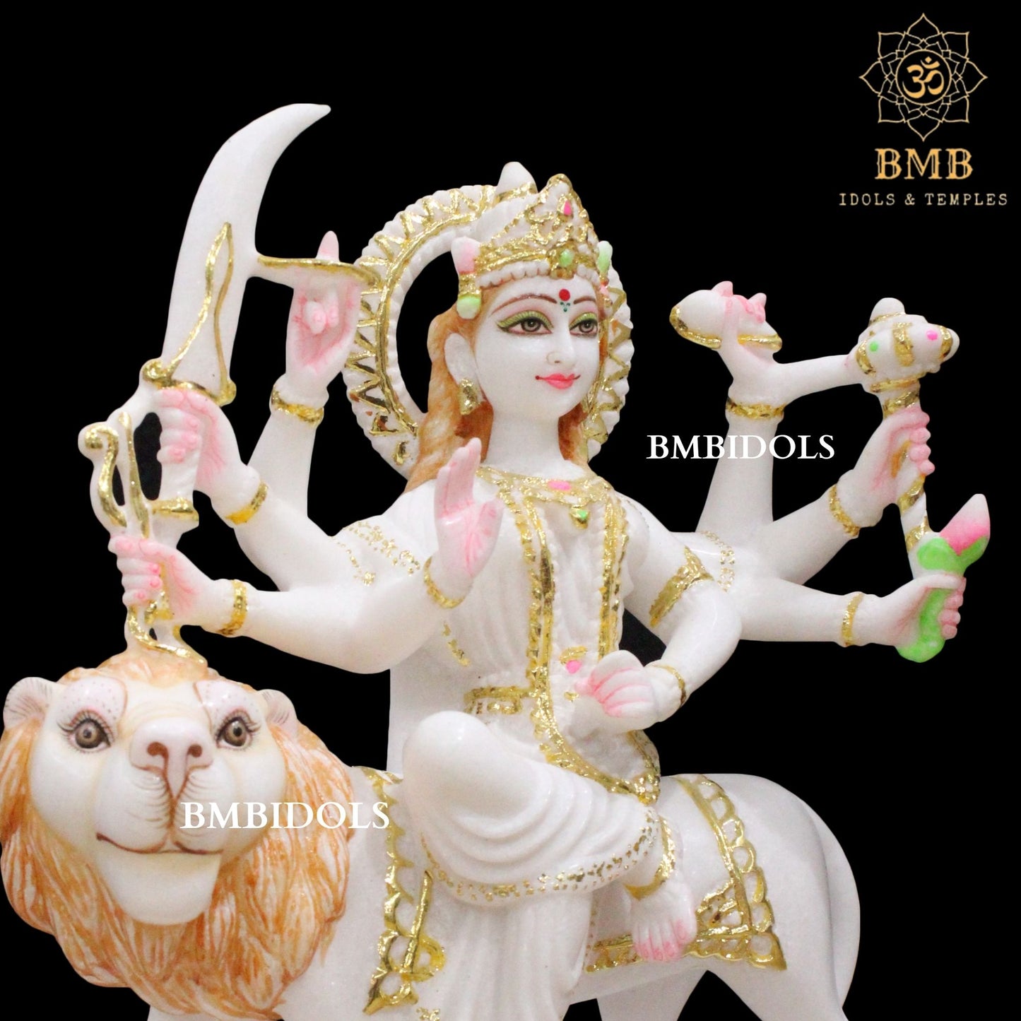 Marble Durga Statue in Makrana Marble 15inches
