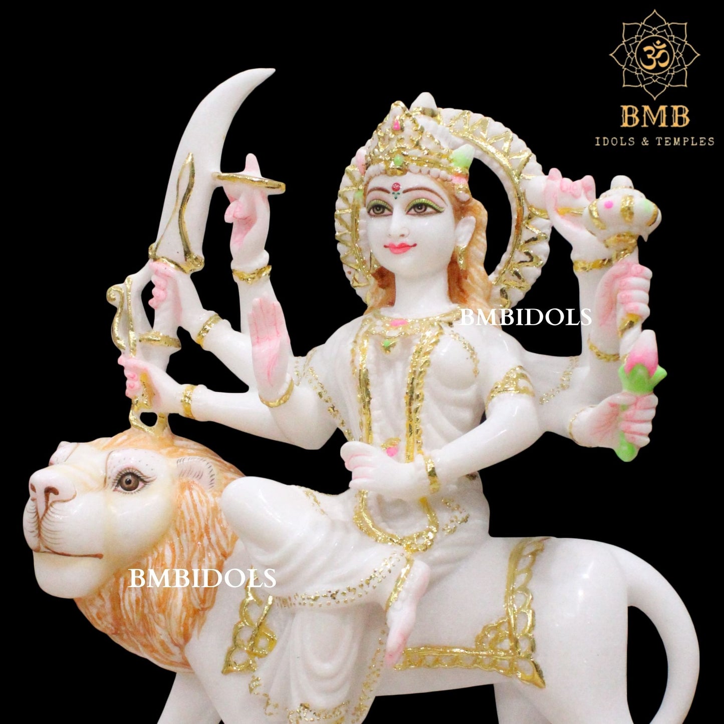 Marble Durga Statue in Makrana Marble 15inches