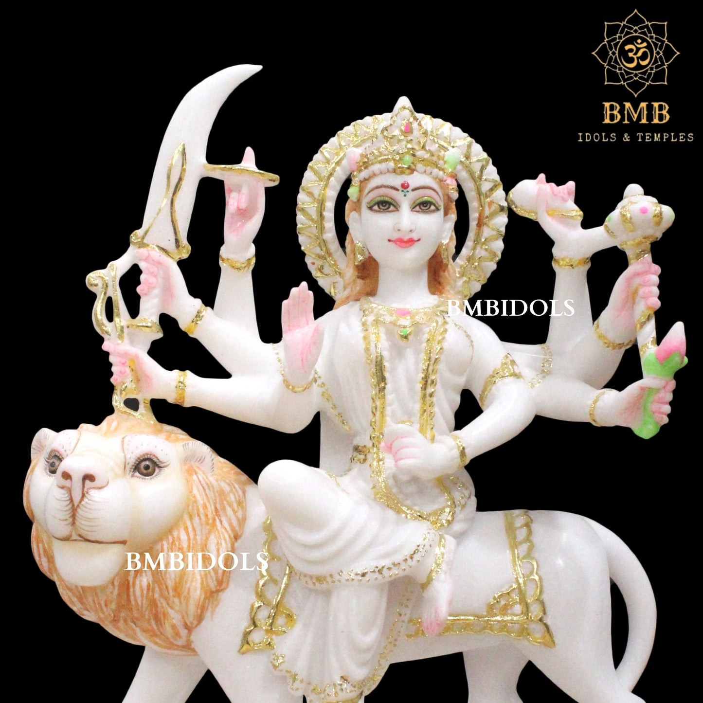 Marble Durga Statue in Makrana Marble 15inches