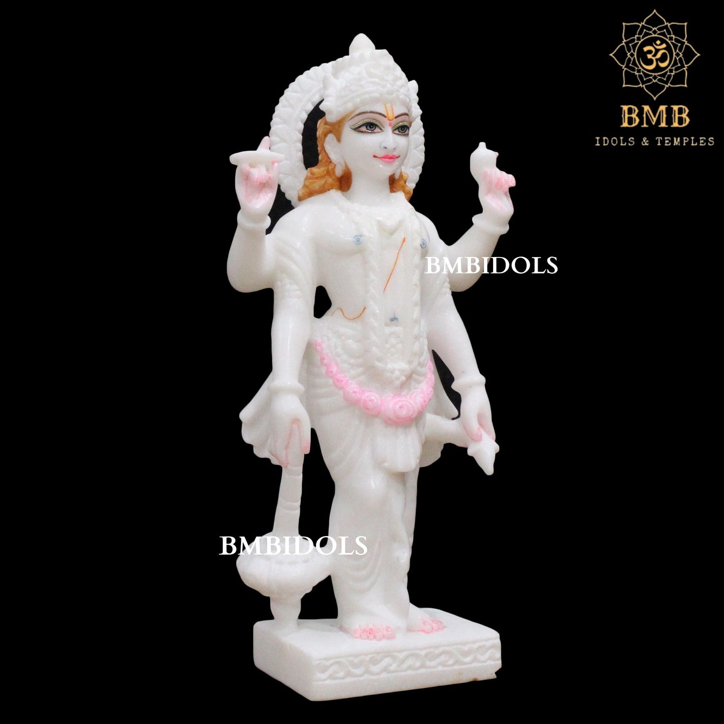Small Makrana Marble Lakshmi Narayan (Vishnu) Murti in 12inches