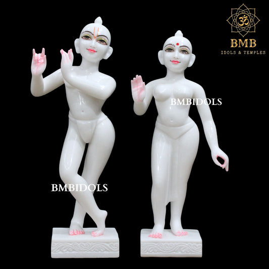 Marble Iskcon Radha Krishna Murti in 2feet made in Makrana Marble