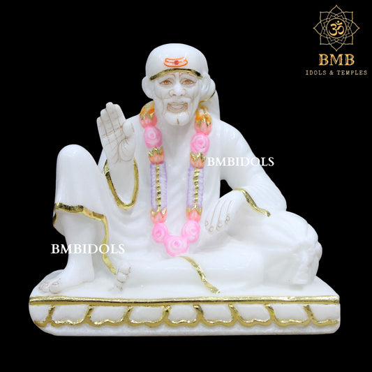 Dwarka Mai Sai Baba Idol made in Natural Marble in 7inches in Makrana Marble