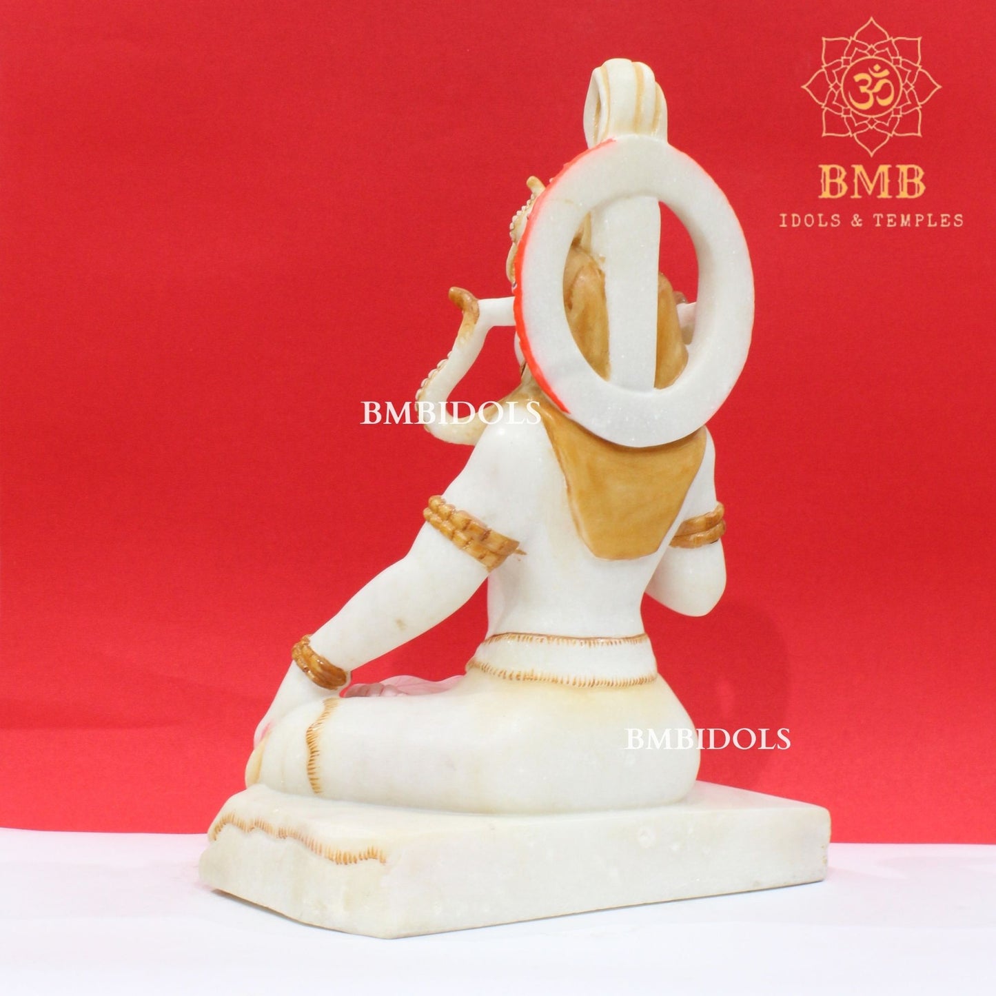 White Marble Shiva Statue in Ashirwad Posture in 15inches for Home and Temples