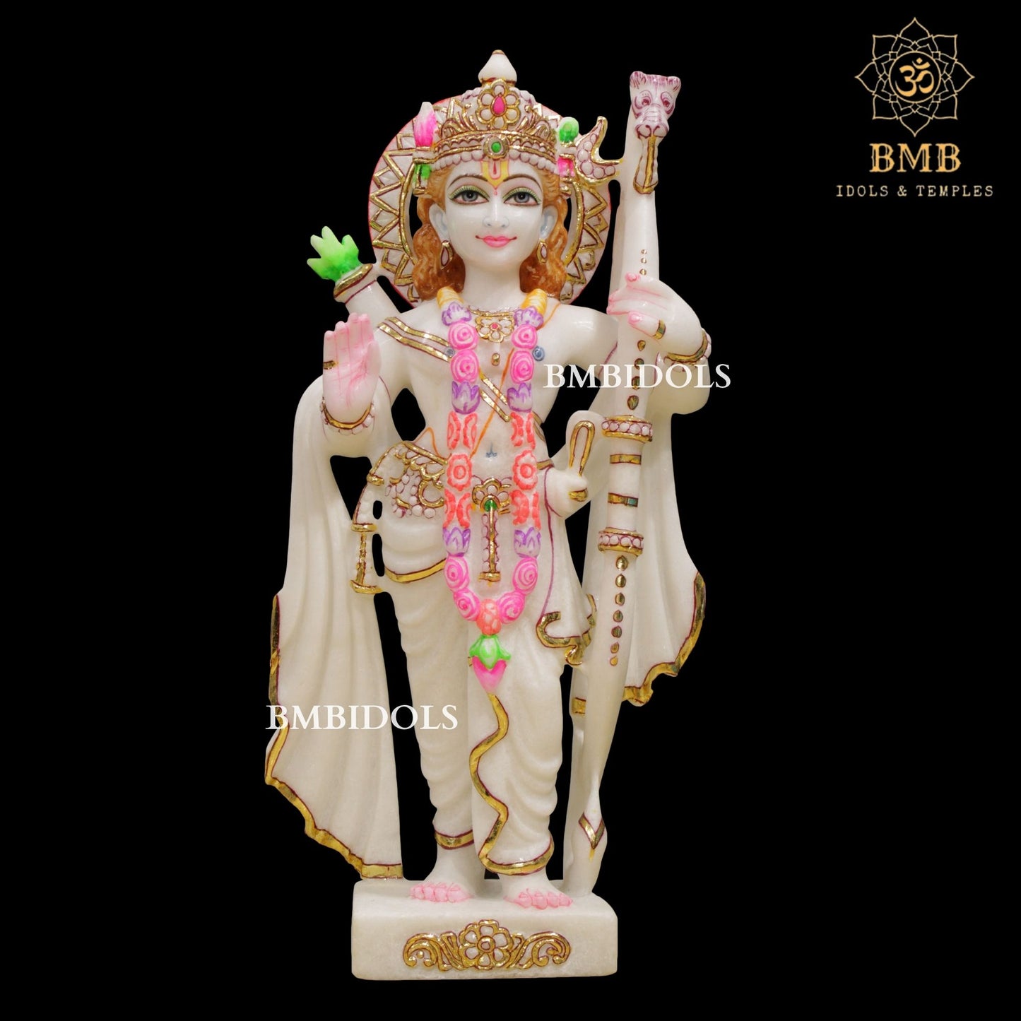 Marble Ram Darbar Murti made in Natural Makrana Marble in 18inches