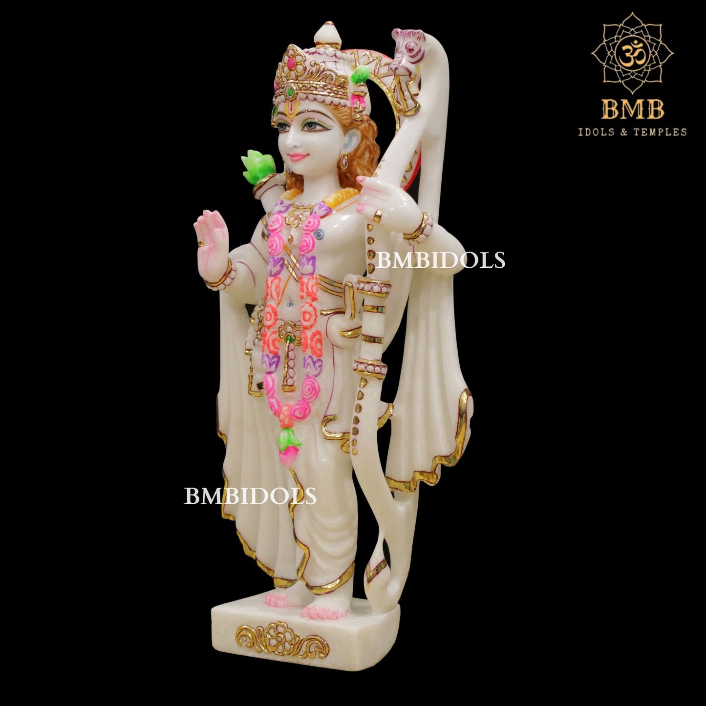 Marble Ram Darbar Murti made in Natural Makrana Marble in 18inches