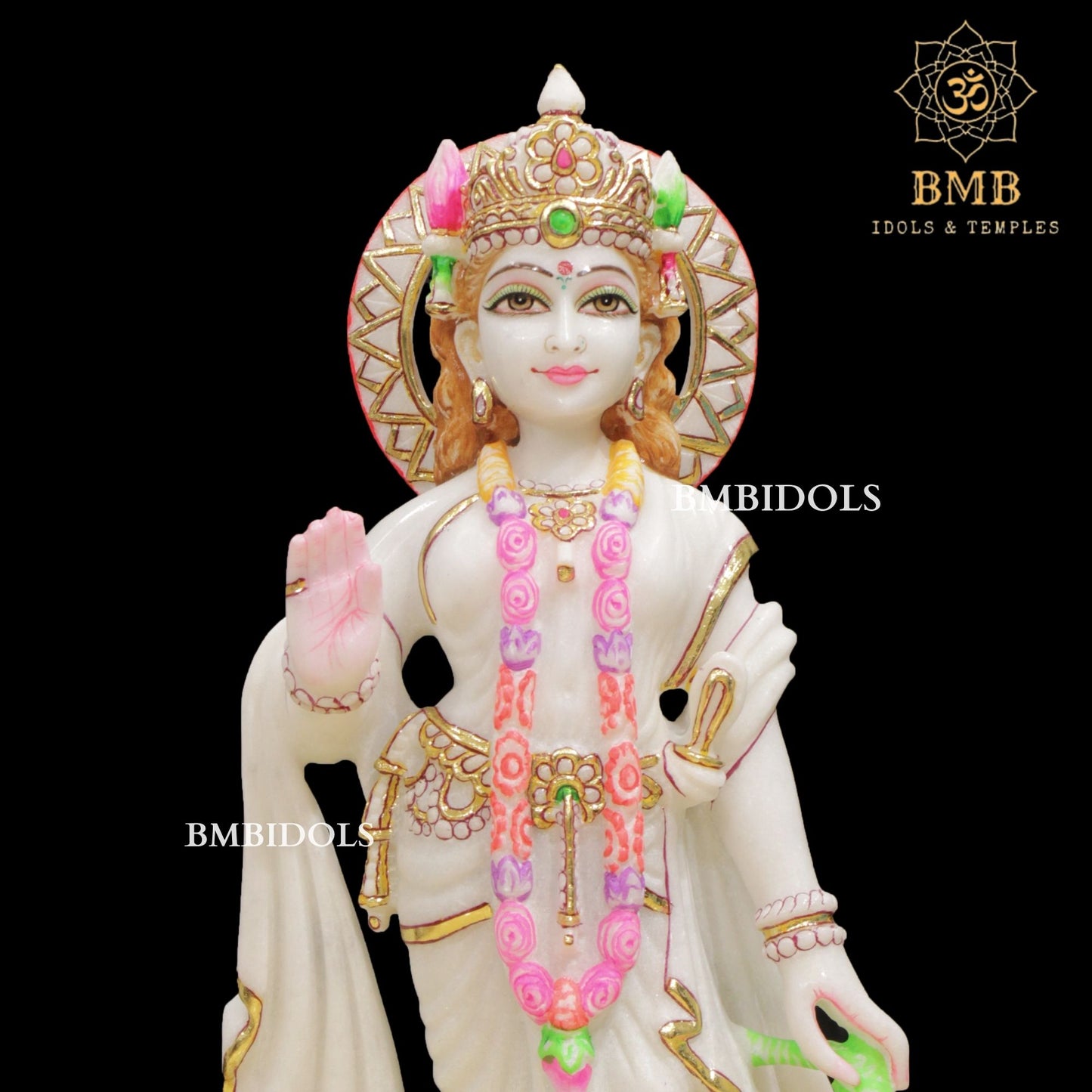 Marble Ram Darbar Murti made in Natural Makrana Marble in 18inches
