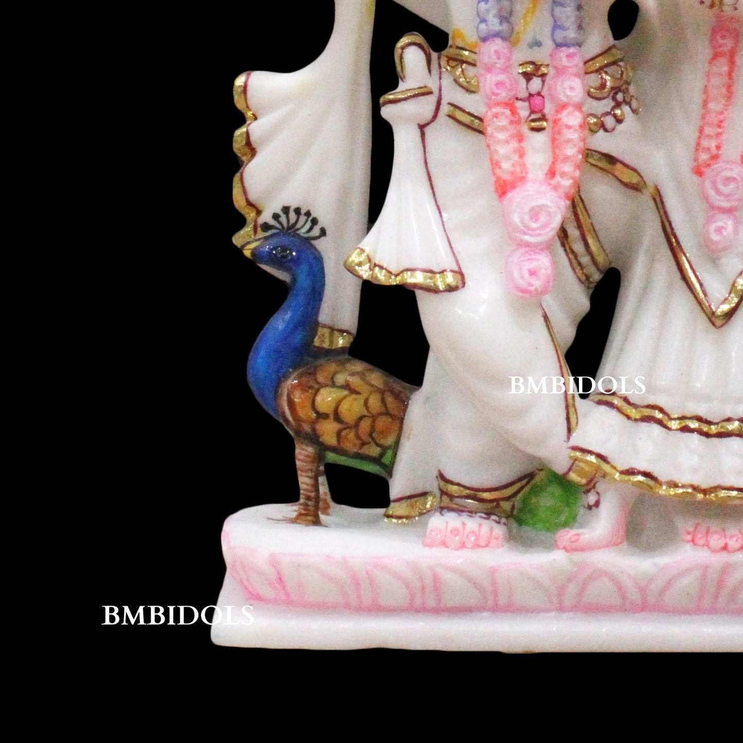 White Marble Jugal Radha Krishna Statue in 12inches Makrana Marble