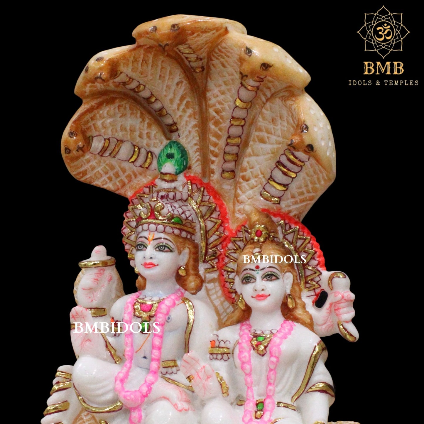 Sheshnaag Lakshmi Naryan Statue made in Makrana marble in 12inches