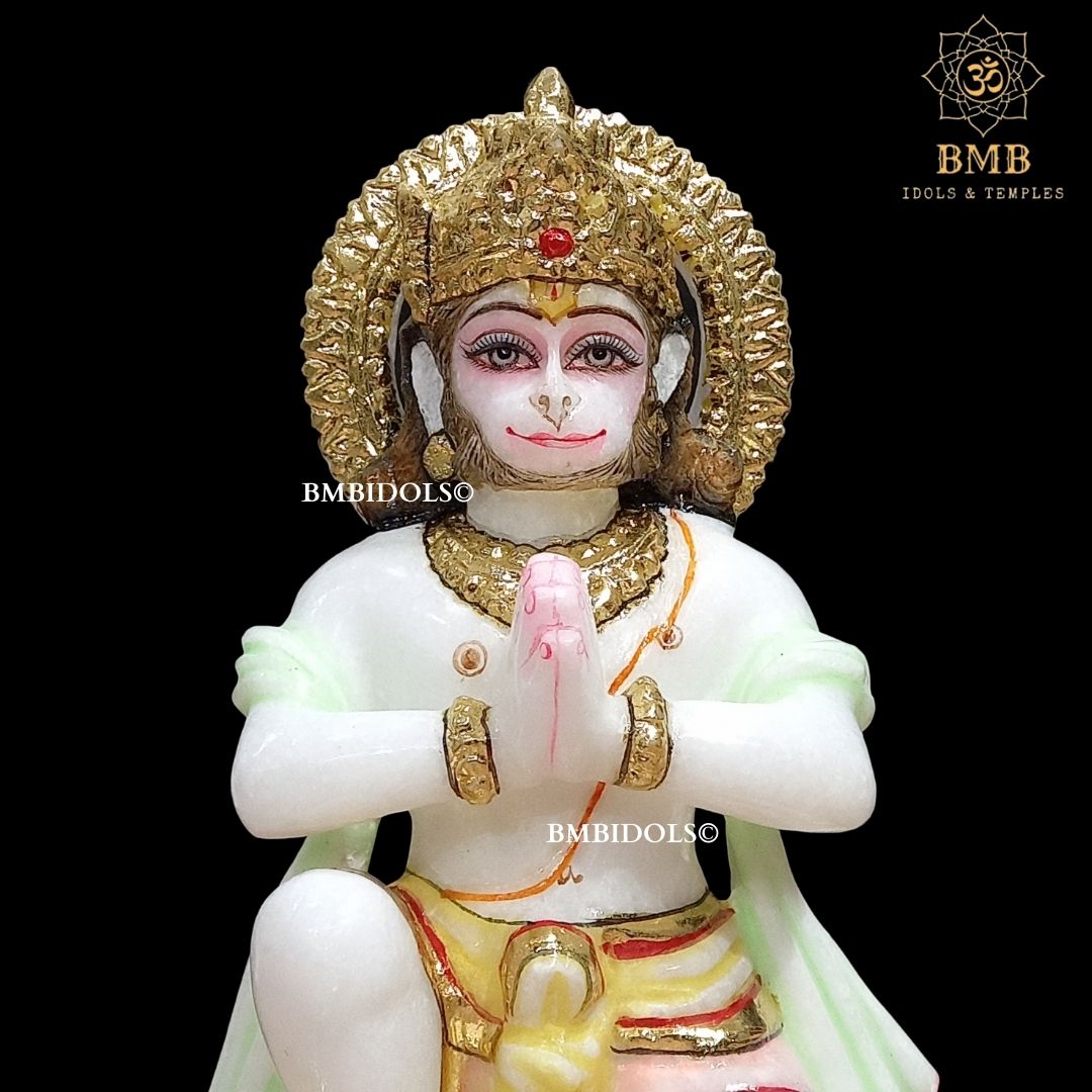 Marble Ram Darbar Statue made in Makrana Marble in 18inches with Ram Lakshman and Sita