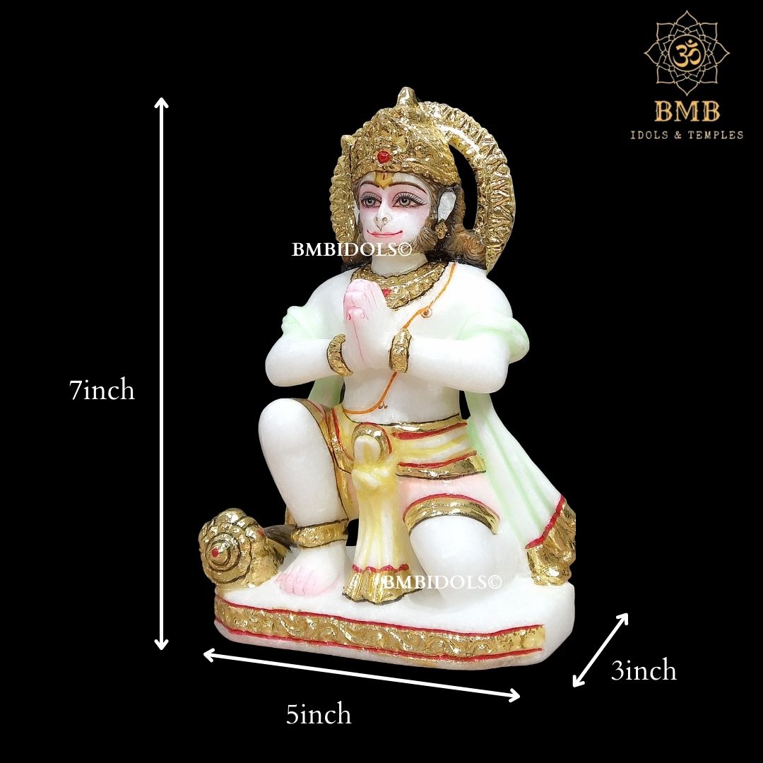 Marble Ram Darbar Statue made in Makrana Marble in 18inches with Ram Lakshman and Sita