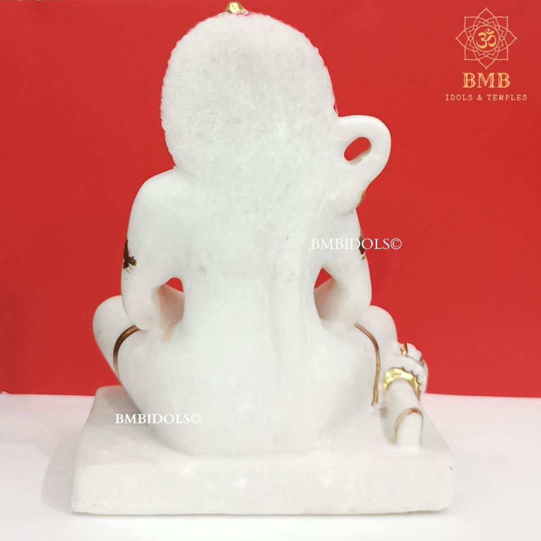 Marble Hanuman Statue in Sitting Posture made in Makrana Marble