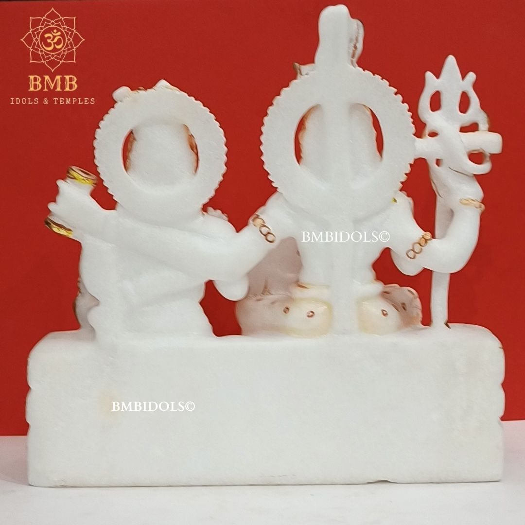 Marble Shiv Parivar with Family made in white Natural Makrana Marble