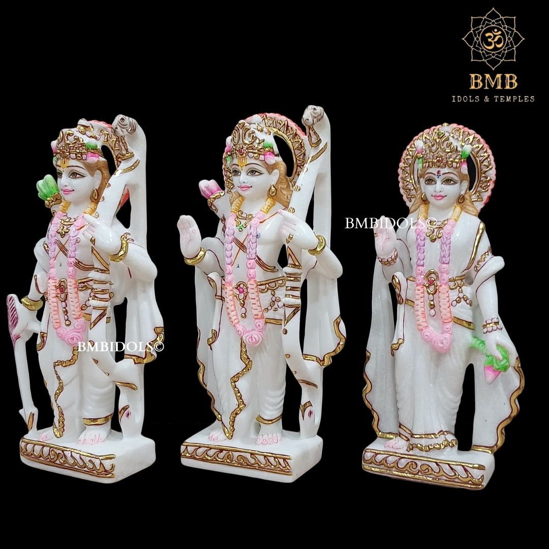 Marble Ram Darbar Statue made in White Makrana Marble in 12inches
