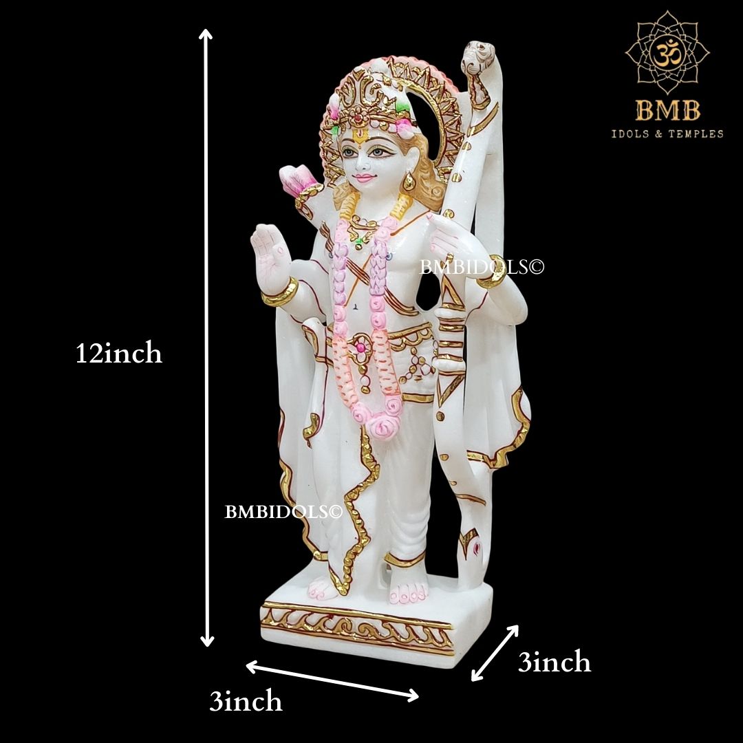 Marble Ram Darbar Statue made in White Makrana Marble in 12inches