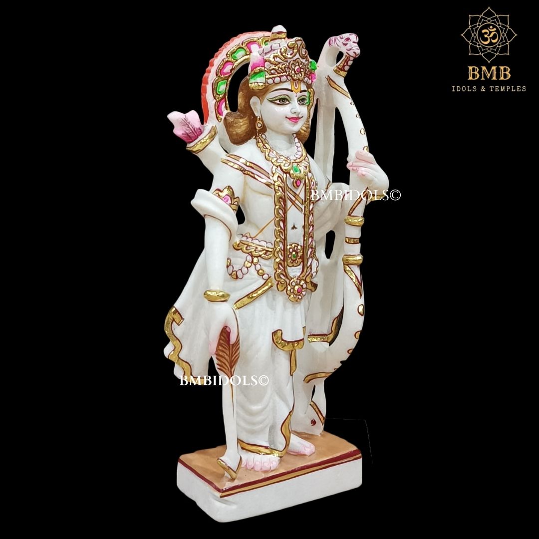 Marble Ram Darbar Statue in White Makrana Marble in 12inches
