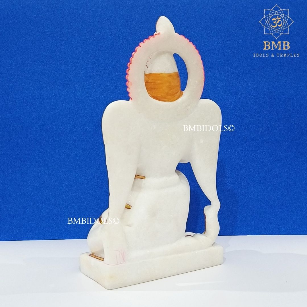 White Marble Garud Statue made in Makrana Marble in 12inches