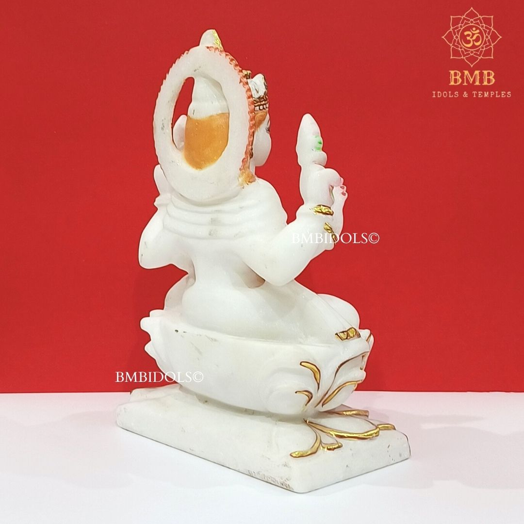 Marble Lakshmi Mata Murti made in Makrana Marble in 11inches
