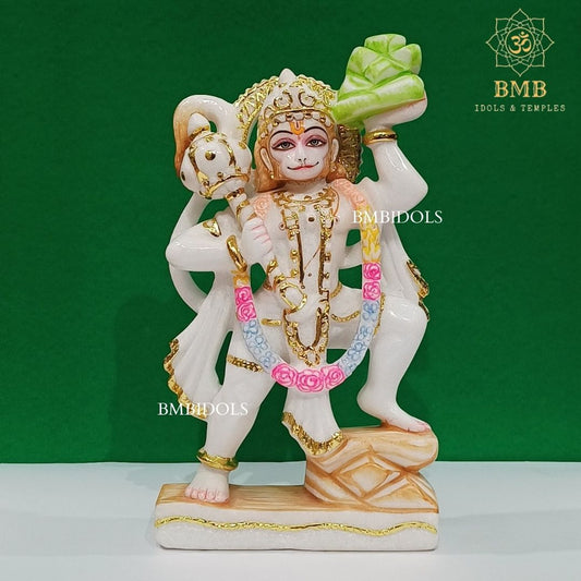 Marble Hanuman Statue made in Makrana Marble in 12inches