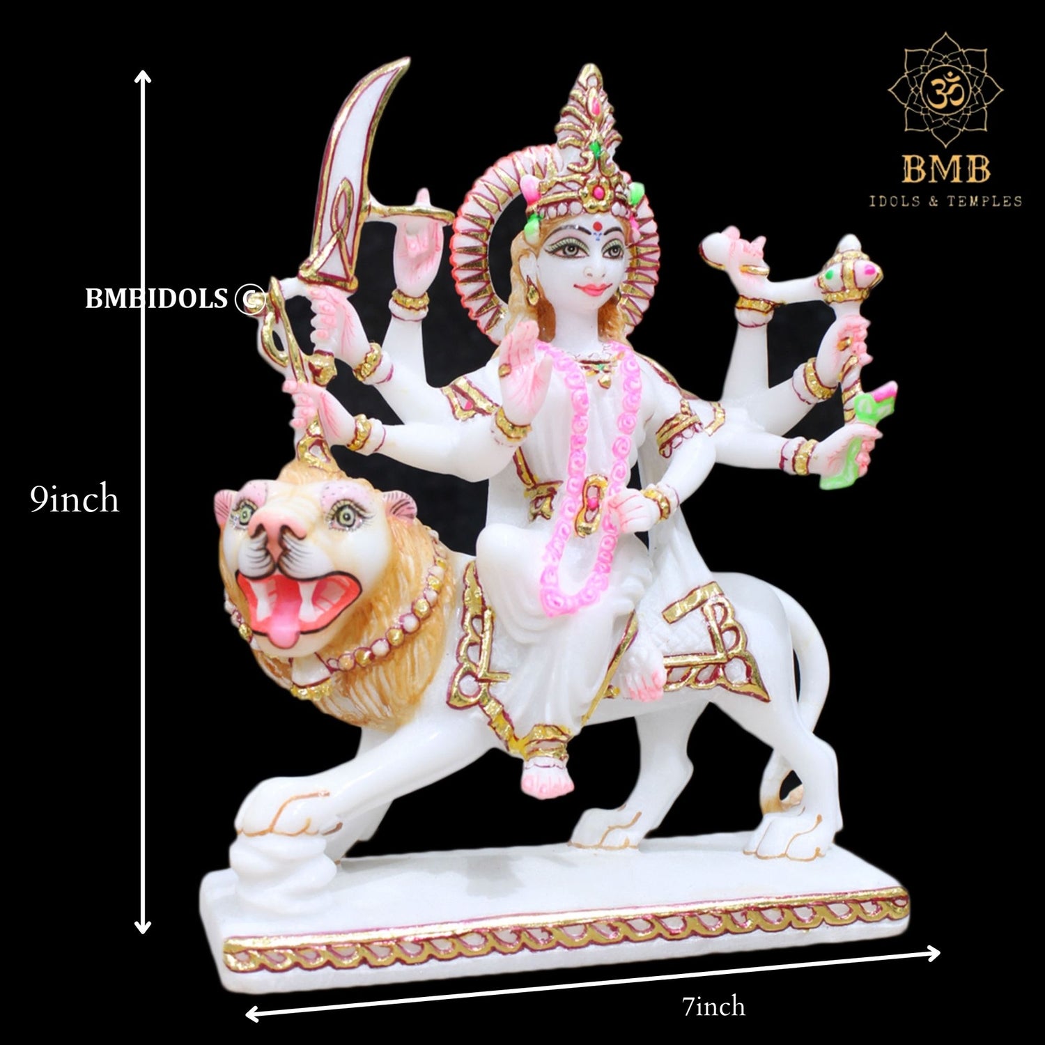 Marble Durga Statue in 9inches