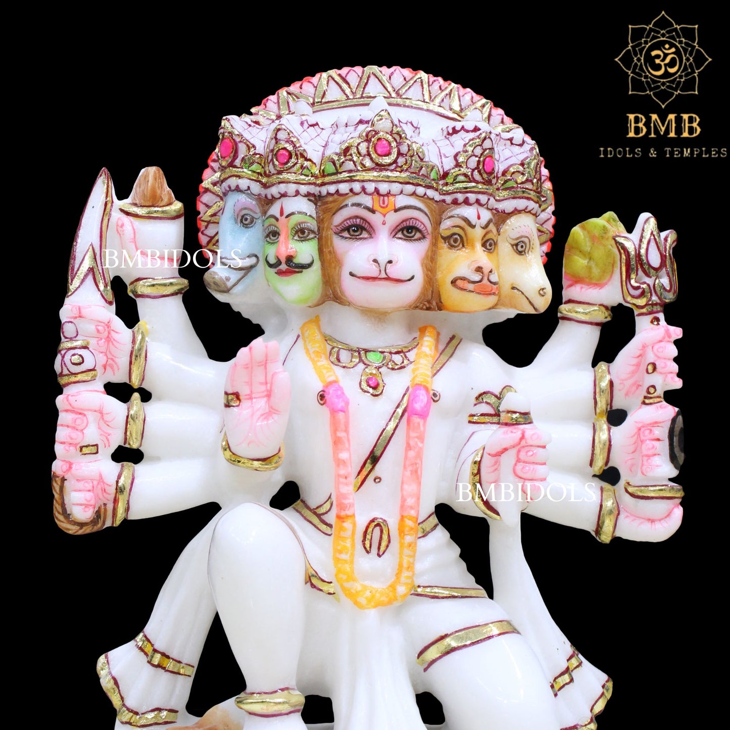 Small Marble Panchmukhi Hanuman Murti in 10nches in Makrana Marble