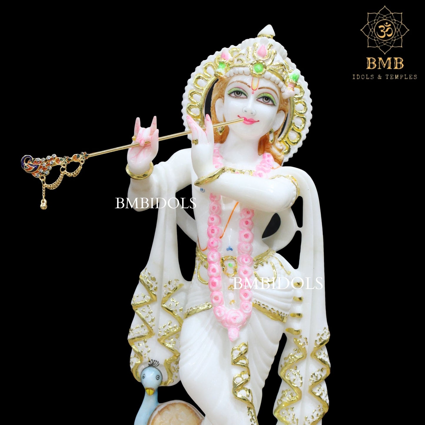 Marble Radha Krishna Statue in Makrana Marble in 15inches