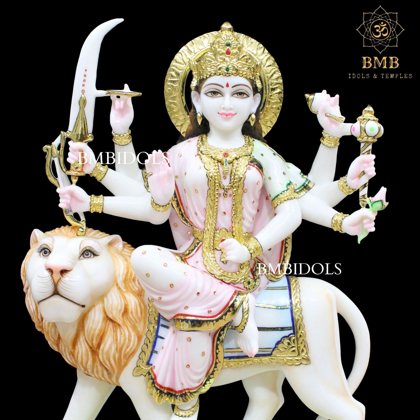 Marble Durga Mata Statue made in Natural Makrana Marble in 2.5feet