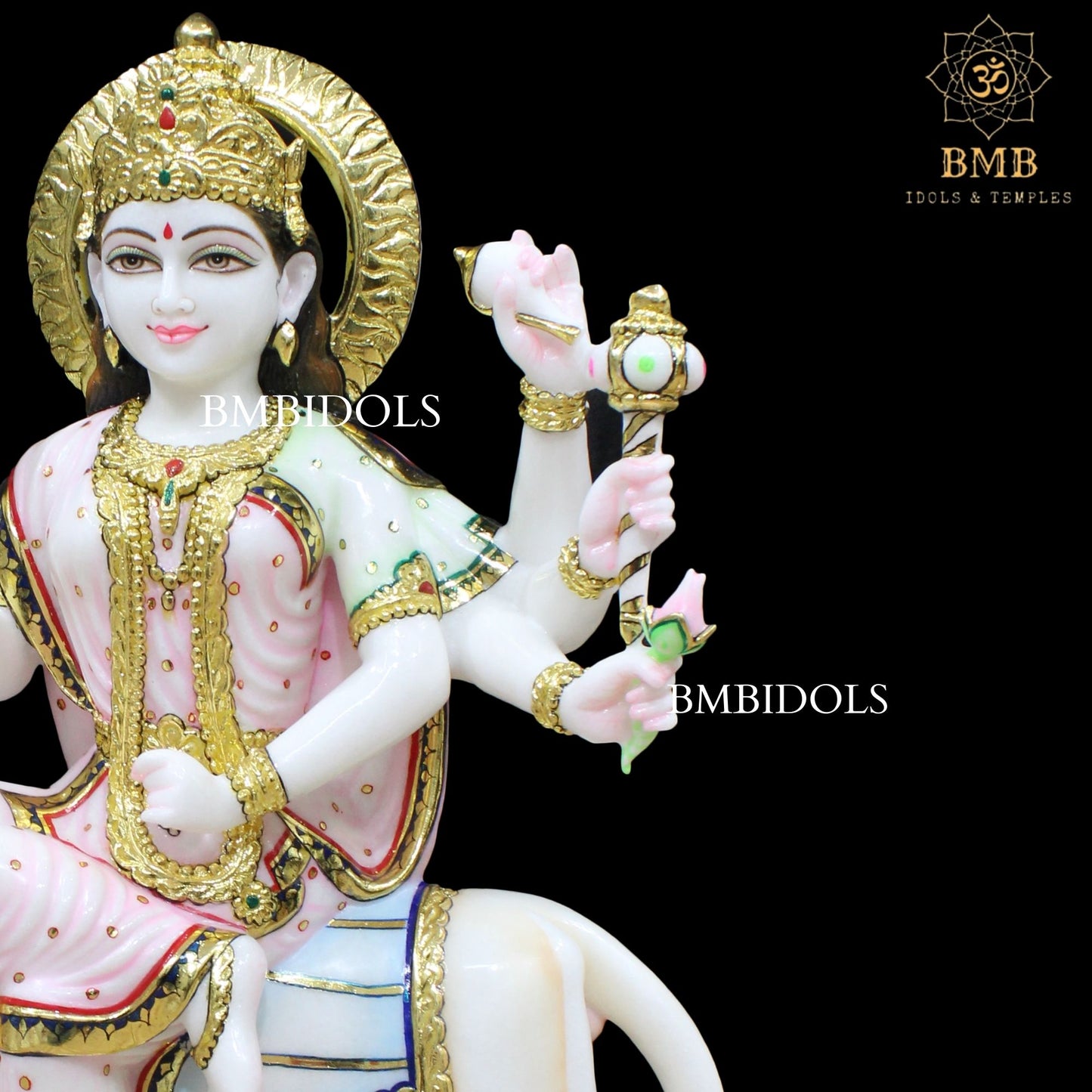 Marble Durga Mata Statue made in Natural Makrana Marble in 2.5feet