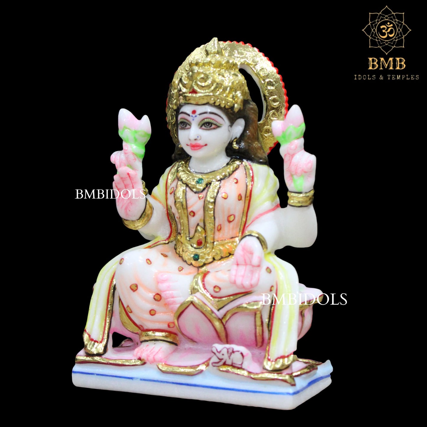 Small Marble Ganesh Lakshmi Murti made in Makrana Marble in 6inch