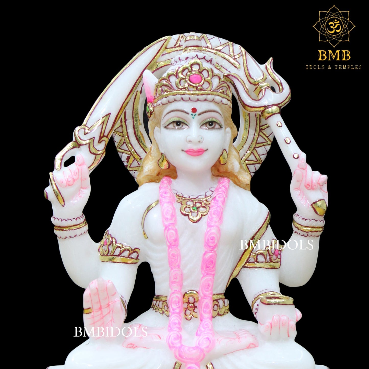 Marble Santoshi Mata Statue in 12inch for Home and Temples