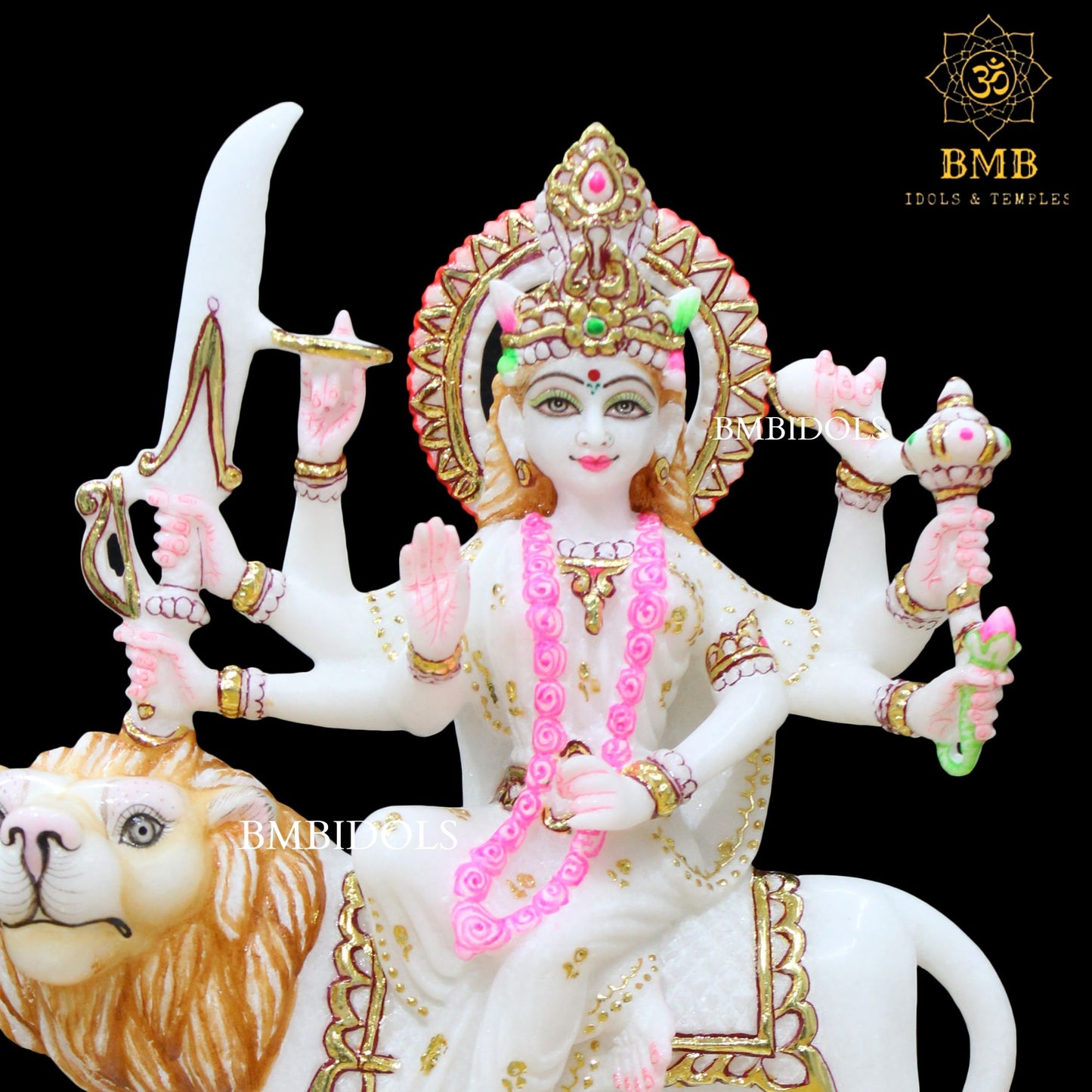 Durga Mata Marble Statue in 12inches for Home and Temples