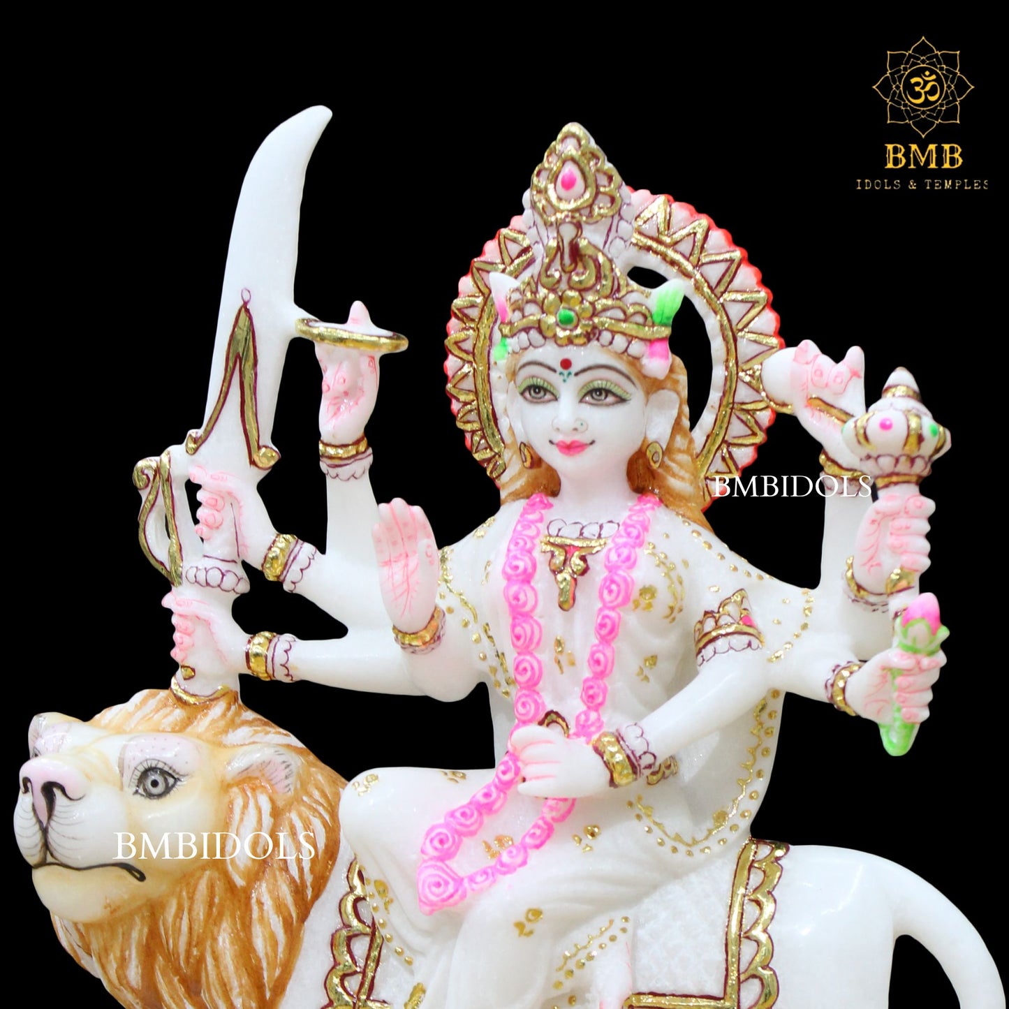 Durga Mata Marble Statue in 12inches for Home and Temples