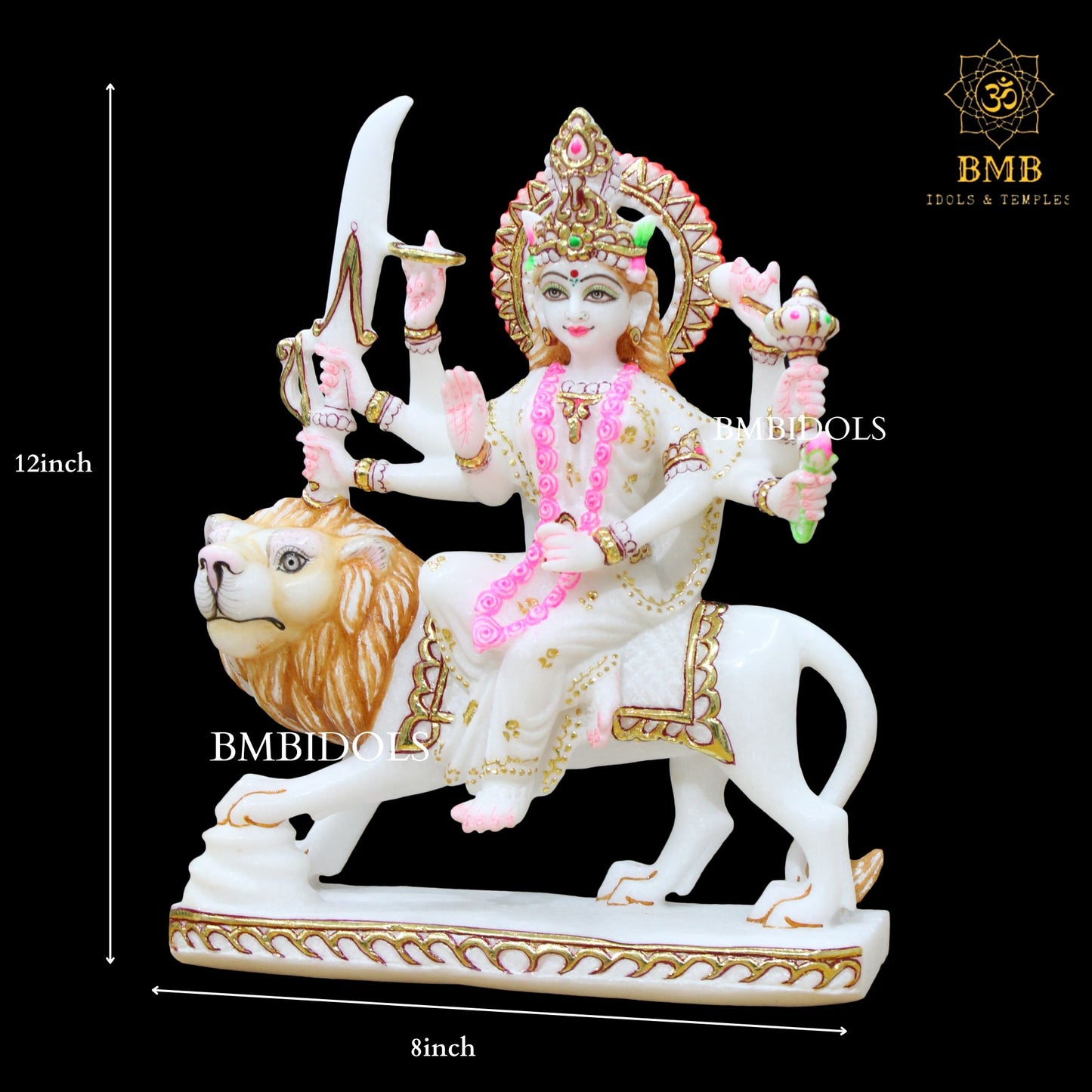 Durga Mata Marble Statue in 12inches for Home and Temples