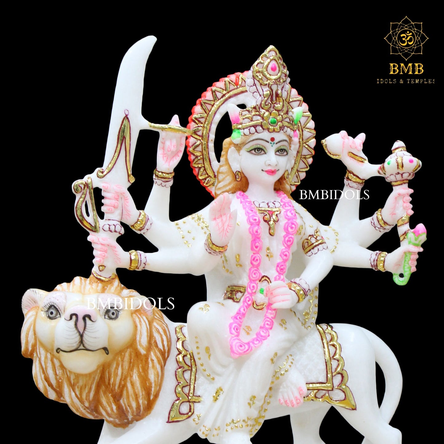 Durga Mata Marble Statue in 12inches for Home and Temples