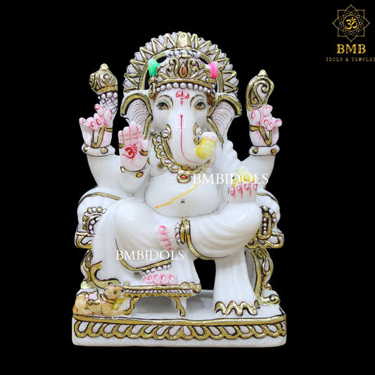 Ganesh Ji Marble Statue for Home Temples available in 9inches