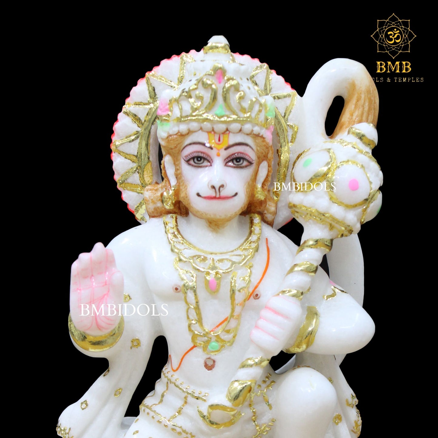 Marble Ashirwad Hanuman Statue for Homes in Small Size