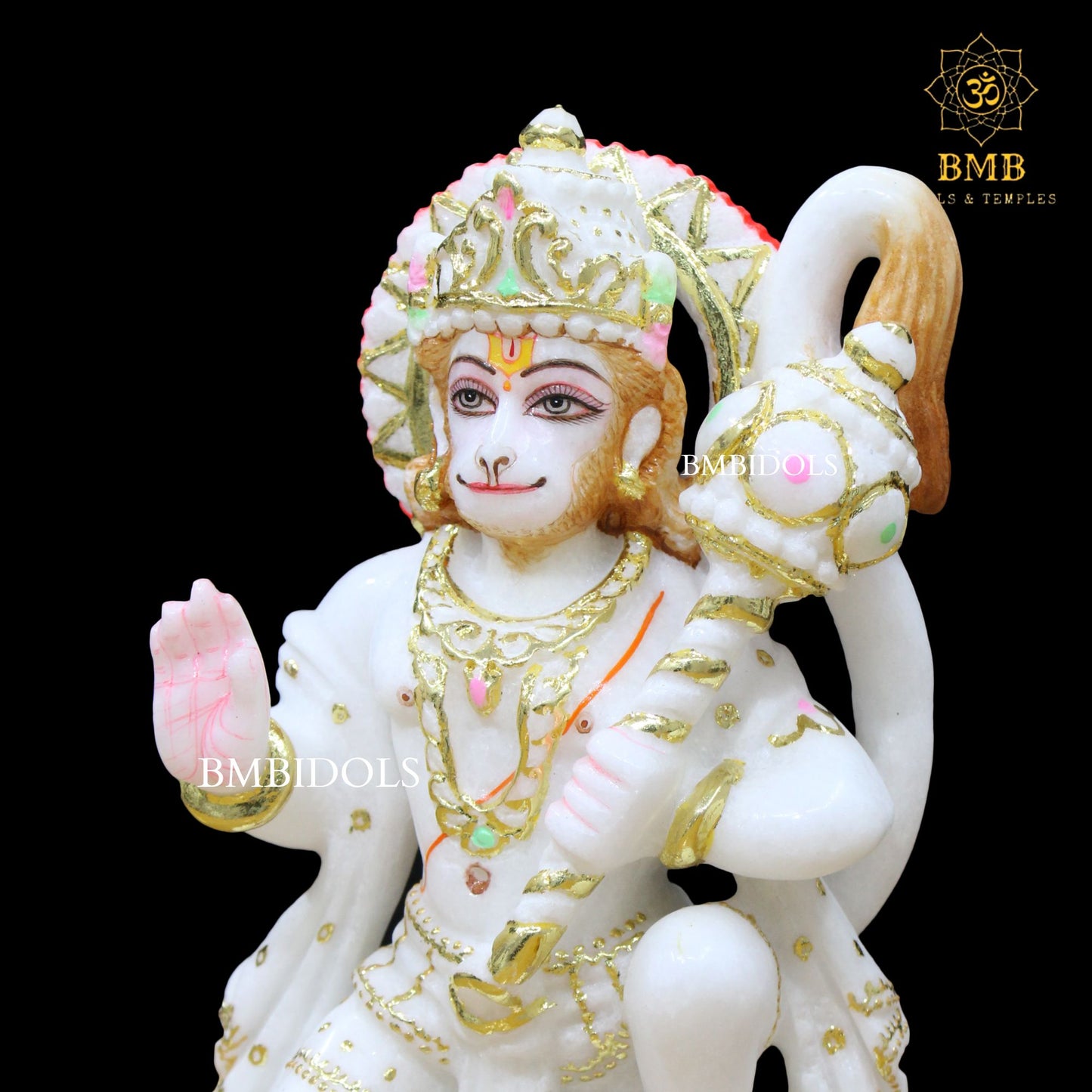 Marble Ashirwad Hanuman Statue for Homes in Small Size