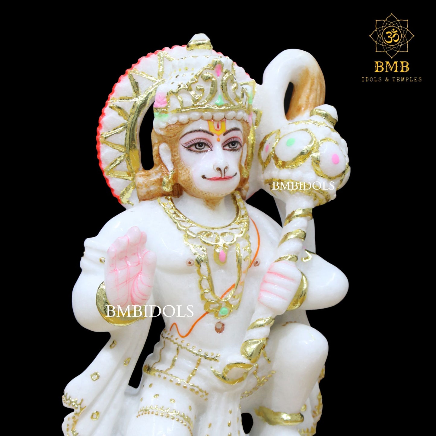 Marble Ashirwad Hanuman Statue for Homes in Small Size