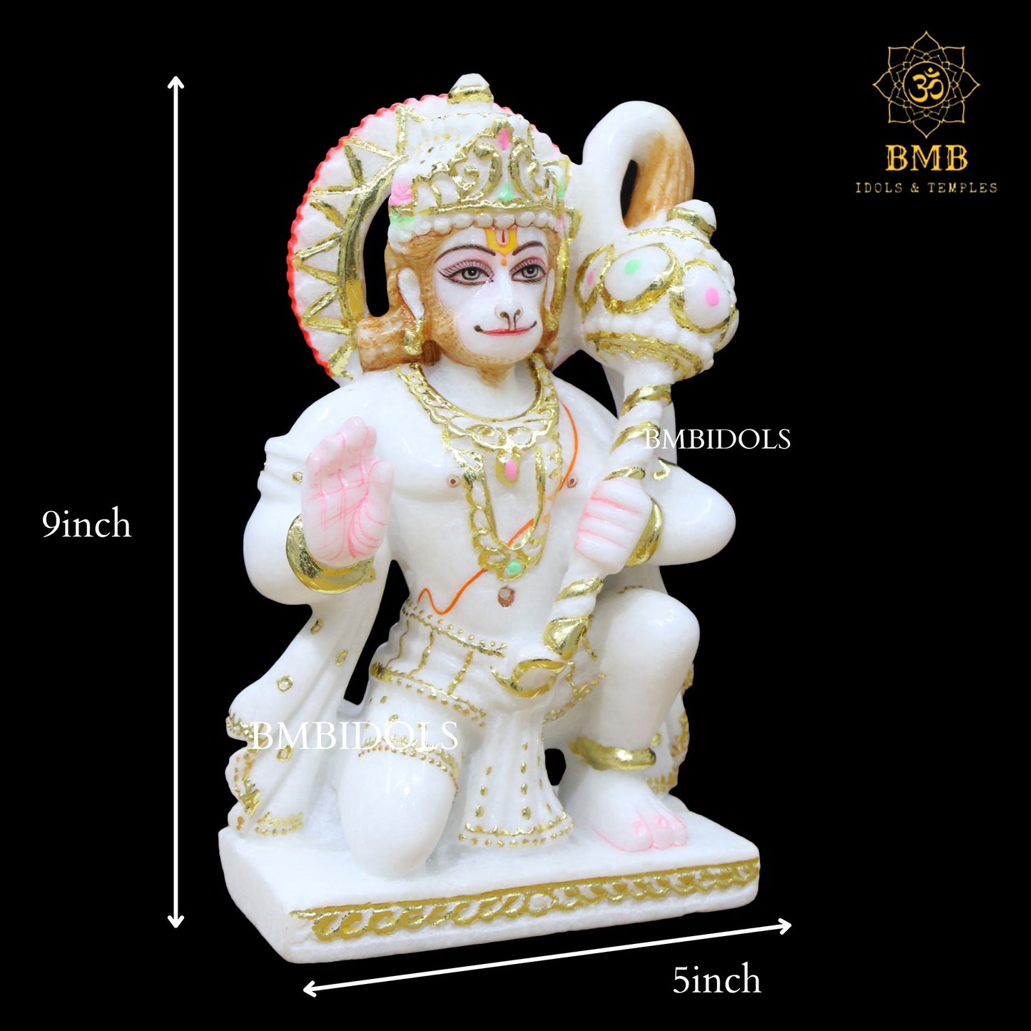 Marble Ashirwad Hanuman Statue for Homes in Small Size