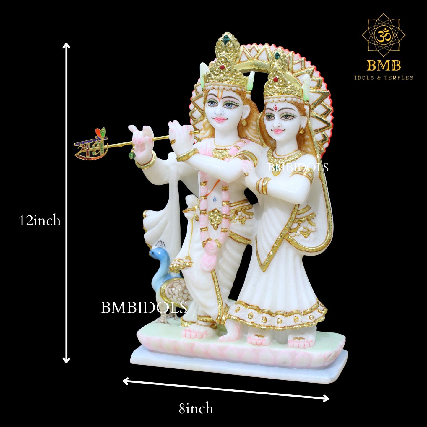 12inch Marble Radha Krishna Statue