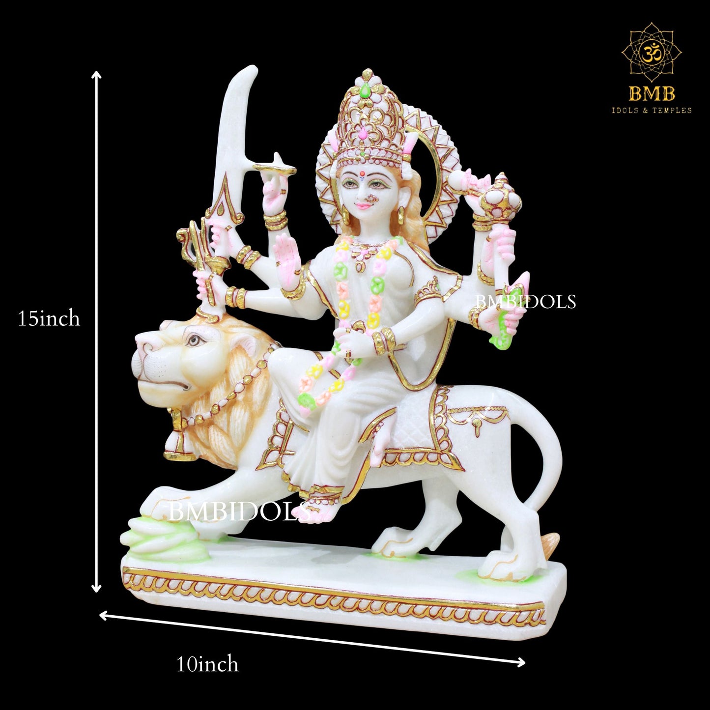 Durga Mata Marble Murti made in 15inches for Homes and Temples