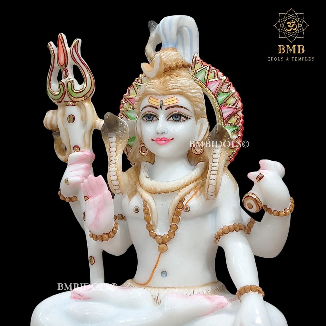 Marble Shiva Statue made in Makrana Marble in 12inches in Sitting Posture
