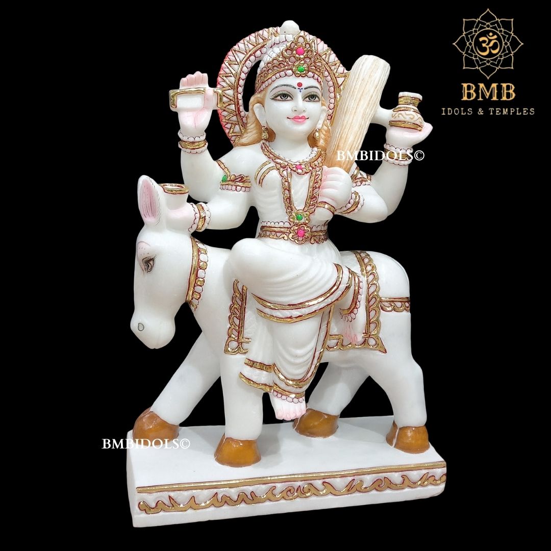 Marble Shitala Mata Murti made in Makrana Marble for Home and Temples