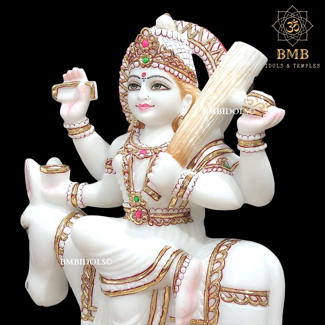 Marble Shitala Mata Murti made in Makrana Marble for Home and Temples