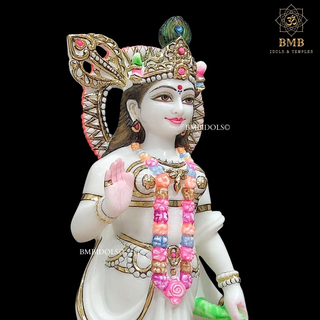 PREORDER Double Feather Marble Radha Krishna Murti made in 18inches for Home