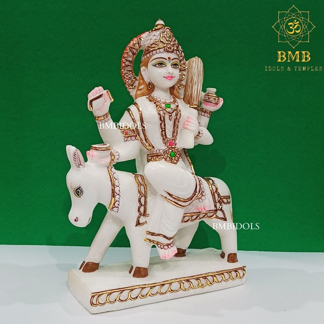 Marble Shitala Mata Murti made in Makrana Marble in 15inches