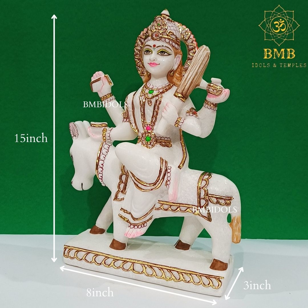 Marble Shitala Mata Murti made in Makrana Marble in 15inches