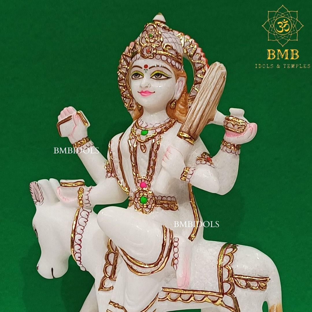 Marble Shitala Mata Murti made in Makrana Marble in 15inches