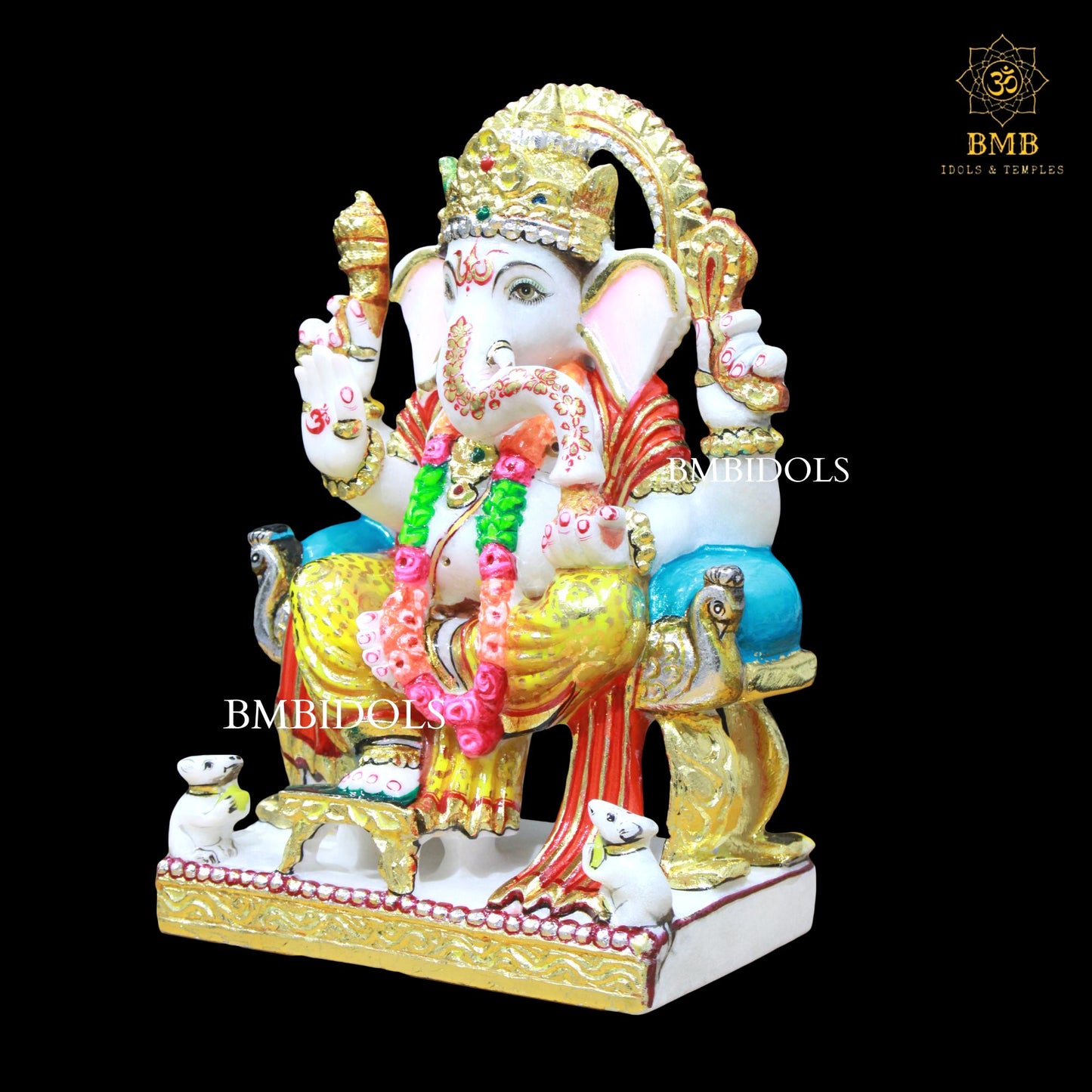 Ganesh Marble Murti made in Makrana Marble in 12inches