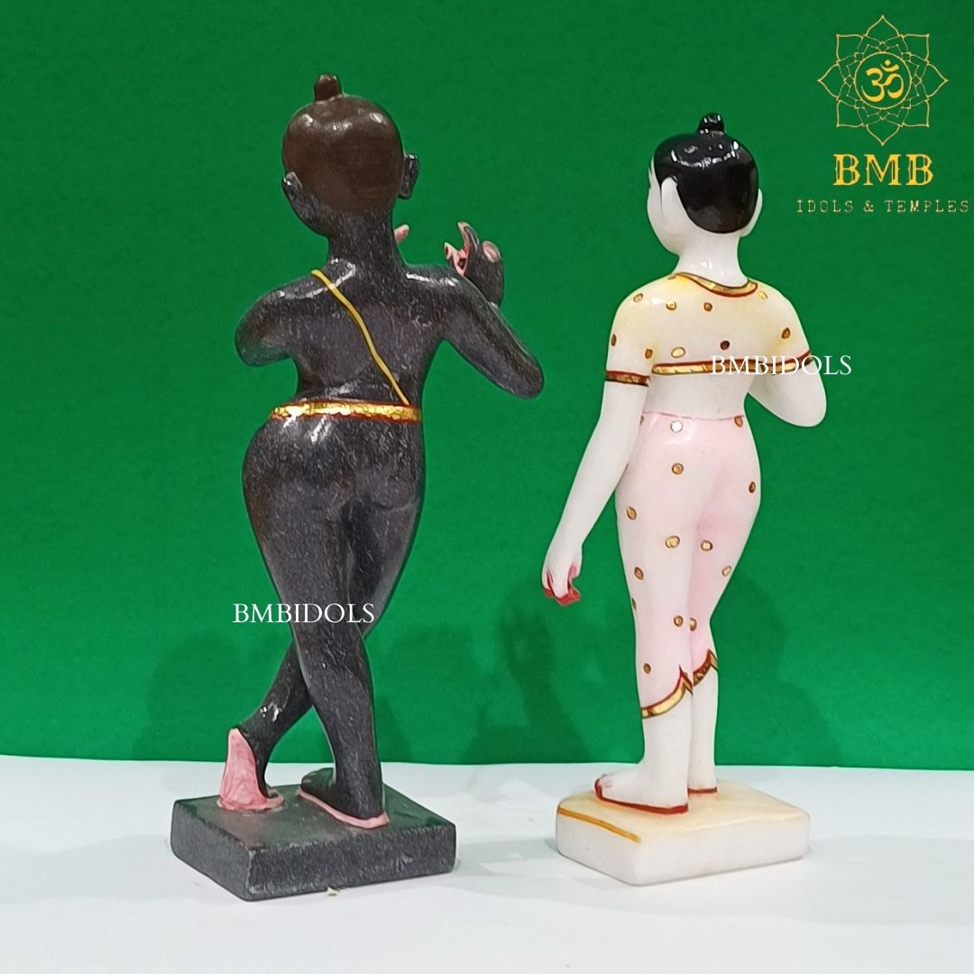Marble Iskcon Radha Krishna Statue made in Bhaisrana Blackstone and Makrana Marble